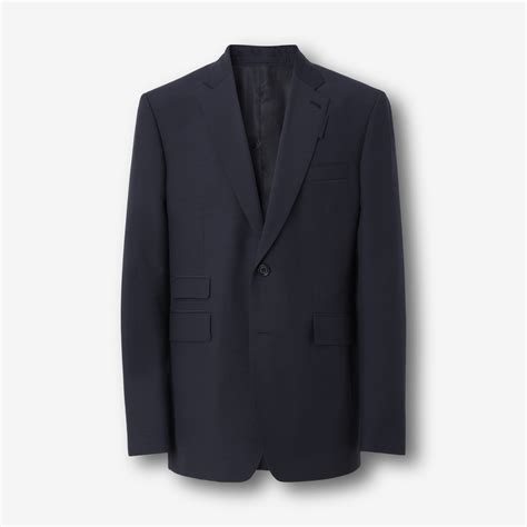 navy burberry jacket|Wool Mohair Tailored Jacket in Navy .